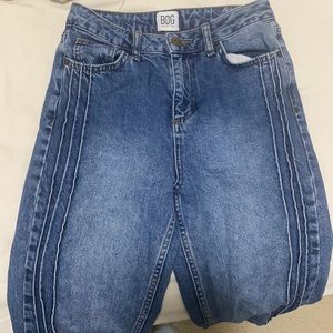 BDG Mom Jeans High Rise Stripes Down Side